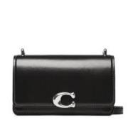 Coach Svart Läder Crossbody Väska med Snäpplås Black, Dam