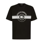 Dolce & Gabbana Ikonisk Nero Logo Print T-shirt Black, Herr