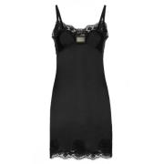 Dolce & Gabbana Svart Spetsdetalj Miniklänning Black, Dam