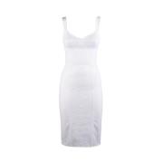 Dolce & Gabbana Elegant Korsett Midi Klänning White, Dam