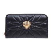 Dolce & Gabbana Elegant Matelasse Nappa Plånbok Black, Dam