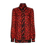 Dolce & Gabbana Leopard Skjorta Red, Dam