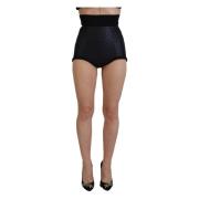 Dolce & Gabbana Svarta Quiltade Shorts med Hög Midja Black, Dam