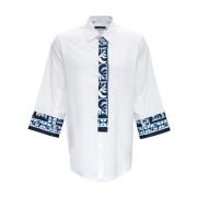 Dolce & Gabbana Kortärmad skjorta med prickigt mönster White, Herr