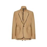 Dolce & Gabbana Kamelbrun Lagdelt Enkelknäppt Blazer Brown, Herr