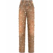 Dolce & Gabbana Rak Ben Jeans med Kristalldekoration Brown, Dam