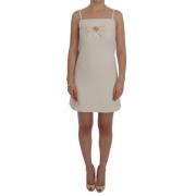 Dolce & Gabbana Vit Ull Stretch Brosch Shiftklänning White, Dam