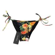 Dolce & Gabbana Svart blommig strandkläder bikinibotten Black, Dam