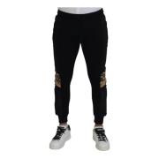 Dolce & Gabbana Stiliga Svarta Joggingbyxor Black, Herr