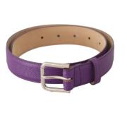 Dolce & Gabbana Lila Kalvskinn Logo Bälte Purple, Dam