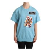 Dolce & Gabbana Blå Queen of Hearts Sweater T-shirt Blue, Dam