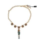 Dolce & Gabbana Guld Kristall Statement Halsband med Sicilien Motiv Ye...