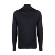 John Smedley Merinoull Rullkrage Tröja Black, Herr