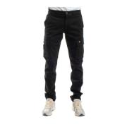 Lyle & Scott Cargo Stil Bomullstwill Byxor Black, Herr