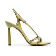 Salvatore Ferragamo Gröna Gancini Rhinestone Sandaler Green, Dam