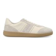 Salvatore Ferragamo Suede Lace-Up Sneakers Aw23 Beige, Herr