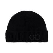 Salvatore Ferragamo Wool beanie Black, Herr