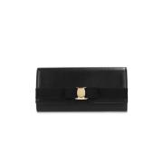 Salvatore Ferragamo Smala Läderplånböcker Korthållare Black, Dam