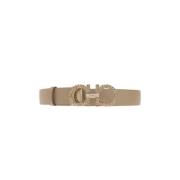 Salvatore Ferragamo Leather belt Beige, Dam