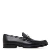 Salvatore Ferragamo Svarta Läder Chris Loafers Black, Herr