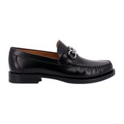 Salvatore Ferragamo Tidlösa läderloafers för män Black, Herr