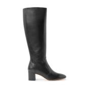 Stuart Weitzman Yuliana 60 Knähöga Dragkedjebottnar Black, Dam