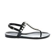 Stuart Weitzman Eleganta svarta platta sandaler Black, Dam