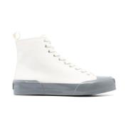 Jil Sander Canvas High-Top Sneakers White, Herr