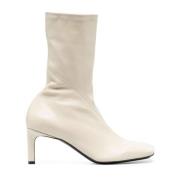 Jil Sander Nappa Stretch Cream Klackstövlar White, Dam