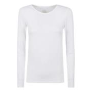 Majestic Filatures Vit Långärmad Crew Neck T-Shirt White, Dam