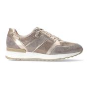 Mephisto Dam Mörk Taupe Lädersneaker Beige, Dam