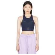 Adidas by Stella McCartney Tränings Croptop med Mesh Paneler Black, Da...