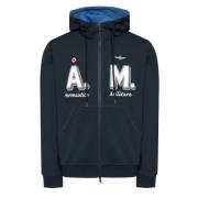 Aeronautica Militare Zip-through hoodie med dubbel dragkedja Blue, Her...