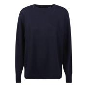 360Cashmere Navy Crewneck Sweater Blue, Dam