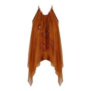 Alberta Ferretti Sleeveless Tops Orange, Dam