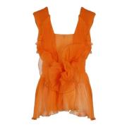 Alberta Ferretti Sleeveless Tops Orange, Dam