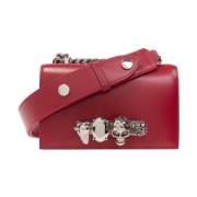 Alexander McQueen ‘Jewelled Satchel Mini’ axelremsväska Red, Dam