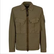 C.p. Company Garment Dyed Overshirt med 2-vägs dragkedja Green, Herr