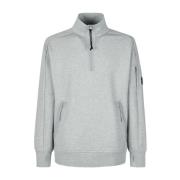 C.p. Company Grå Melange Diagonal Raised Fleece Sweatshirt Gray, Herr