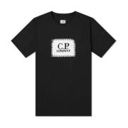 C.p. Company Svart Label T-Shirt i Klassisk Stil Black, Herr