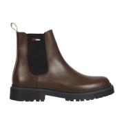 Tommy Jeans Bruna Läder Chelsea Booties Brown, Dam