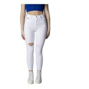 Tommy Jeans Dam Skinny Jeans Vit Enkel Mönster White, Dam