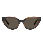 Love Moschino Dam Cat-Eye Solglasögon med Brun Lins Brown, Dam