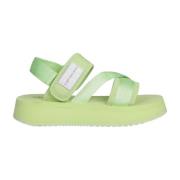 Calvin Klein Jeans Flat Sandals Green, Dam