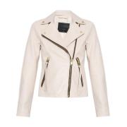 AllSaints Läderjacka Beige, Dam