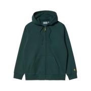 Carhartt Wip Svart/Guld Hooded Chase Jacka Green, Herr