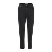 Gestuz Stilfulla Högmidjade Mom Jeans Black, Dam