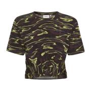 Gestuz Trendig Knutblus med Abstrakt Print Multicolor, Dam