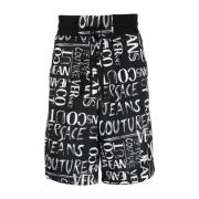 Versace Jeans Couture Logo-Print Track Shorts Black, Herr