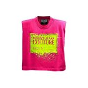 Versace Jeans Couture Fuchsia Ärmlös Topp med Axelvaddar Pink, Dam